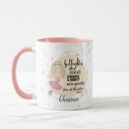 Goddochter Gift QUOTE Proverb Blonde BALLERINA Mok (Links)