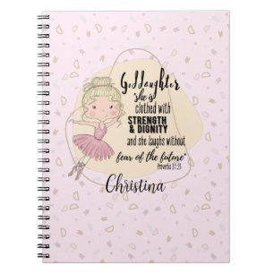 Goddochter Gift QUOTE Proverb Blonde BALLERINA Notitieboek