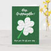 Goddochter Golf Sports St. Patrick's Day Shamrock Kaart (Gele Bloem)