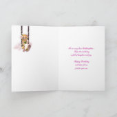 Goddochter Happy Birthday schattige fee over bloem Kaart (Binnen)