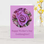 Goddochter Happy Moederdag roos kaart (Gele Bloem)