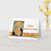 Goddochter Happy Moederdag roos kaart (Gele Bloem)
