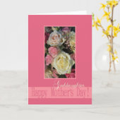 Goddochter Happy Moederdag roos kaart (Gele Bloem)