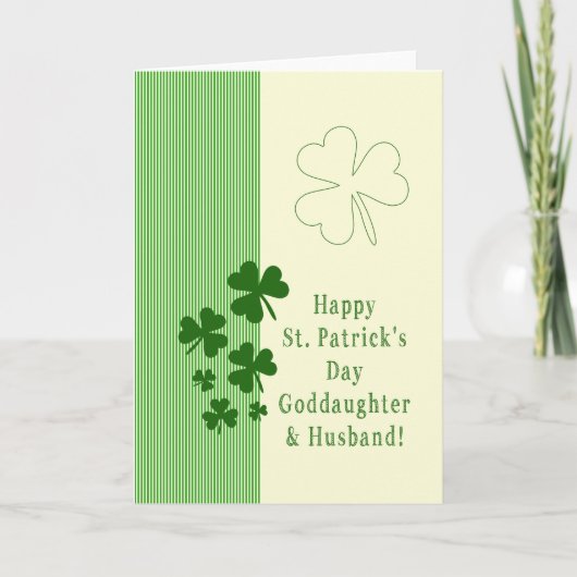 Goddochter & Husband Happy St. Patrick's Day Kaart (Voorkant)
