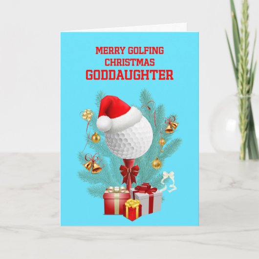 Goddochter Kerstmis Golfball Feestdagen Kaart (Voorkant)