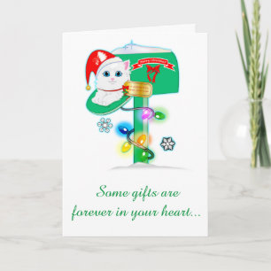 Goddochter: Kerstmis Kitten in de brievenbus Feestdagen Kaart