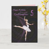Goddochter leeftijd 5, een ballerina verjaardagska kaart (Gele Bloem)