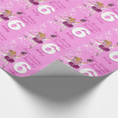 Goddochter naam leeftijd ballerina roze verjaardag cadeaupapier (Hoek)