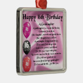 Goddochter Poem - 16th Birthday Metalen Ornament (Rechts)