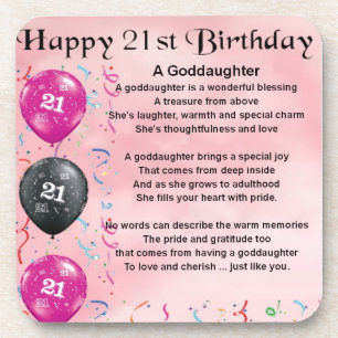 Goddochter Poem - 21e Birthday Design Onderzetter