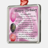 Goddochter Poem - Happy Birthday Metalen Ornament (Links)