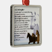 Goddochter Poem - Ontwerp van paarden Metalen Ornament (Rechts)