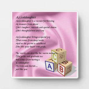 Goddochter Poem Plaque - Baby Blokkeerontwerp Fotoplaat