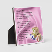 Goddochter Poem Plaque - Baby Blokkeerontwerp Fotoplaat (Voorkant)