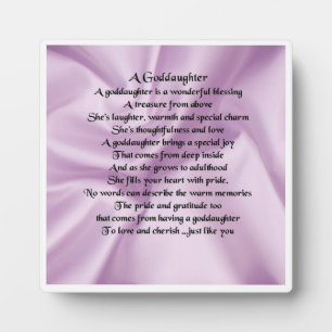 Goddochter Poem Plaque - Lila zijdeontwerp Fotoplaat