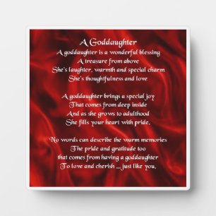 Goddochter Poem Plaque - ontwerp rode zijde Fotoplaat