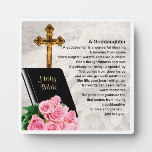 Goddochter Poem Plaque - Ontwerp van bijbel en Roz Fotoplaat
