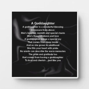 Goddochter Poem Plaque - ontwerp zwarte zijde Fotoplaat