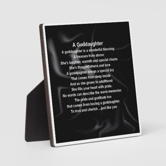 Goddochter Poem Plaque - ontwerp zwarte zijde Fotoplaat (Voorkant)