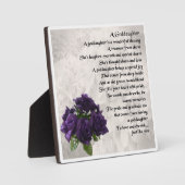Goddochter Poem Plaque - Paarse Rozen ontwerp Fotoplaat (Voorkant)
