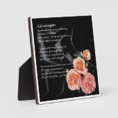 Goddochter Poem Plaque - Rozen op zwarte zijde Fotoplaat (Voorkant)