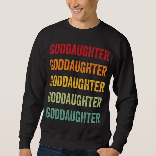 Goddochter Rainbow Text Goddochter Colorful Trui (Voorkant)