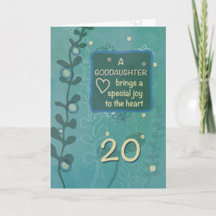 Goddochter Religious 20th Birthday Hand Drawn Kaart