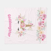 GODDOCHTER Roze Gouden Glitter Bloemen Eenhoorn Ge Fleece Deken (Voorkant (Horizontaal))