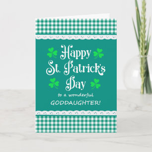 Goddochter St Patrick's Shamrocks Groene cheques Kaart