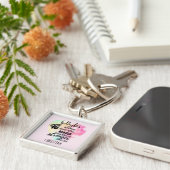 Goddochter Sweet16 Cadeau Quotes Moediger Sterker Sleutelhanger (Zijkant)