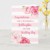 Goddochter trouwdag gefeliciteerd kaart (Gele Bloem)