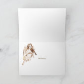 Goddochter Vintage Kunst Engel Gepersonaliseerd Feestdagen Kaart (Binnen)