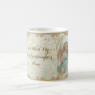 Goddochter Vintage Kunst Engel Gepersonaliseerd Koffiemok