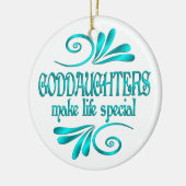 Goddochters maken het leven speciaal keramisch ornament (Links)