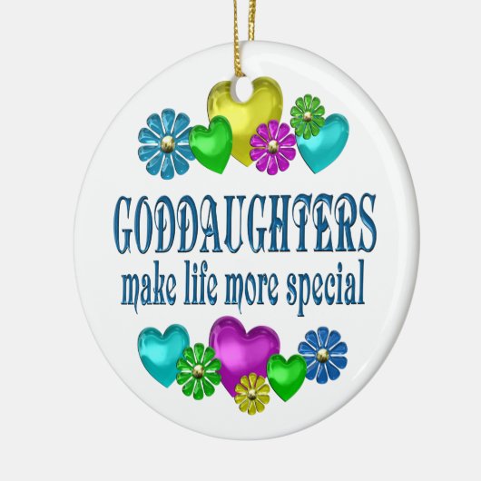 Goddochters meer speciaal keramisch ornament (Links)