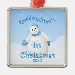 Goddods eerste kerstfeest Snowman Ornament