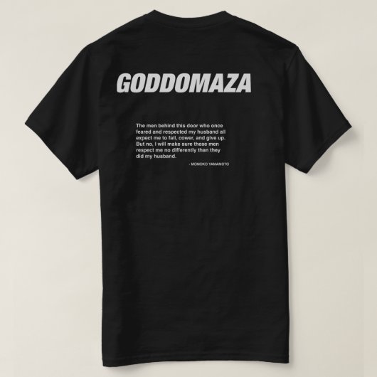 GODDOMAZA BLACK MOMOKO CITEERT ZWART T-SHIRT (Design achterkant)