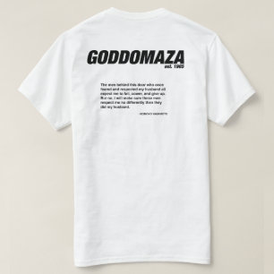 GODDOMAZA KLASSIEK HOOFD MET MOMOKO QUOTE T-SHIRT