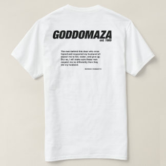 GODDOMAZA KLASSIEK HOOFD MET MOMOKO QUOTE T-SHIRT