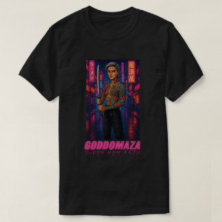 GODDOMAZA NEON ROZE MANNEN ZWART T-SHIRT