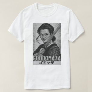 GODDOMAZA SAMURAI BW POSTER T-SHIRT