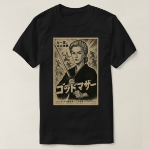 GODDOMAZA SAMURAI FILM BW POSTER ZWART T-SHIRT