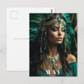 *~ GODEDDELIN JARENDAG Smaragd Boho AP53 Briefkaart (Voorkant / Achterkant)