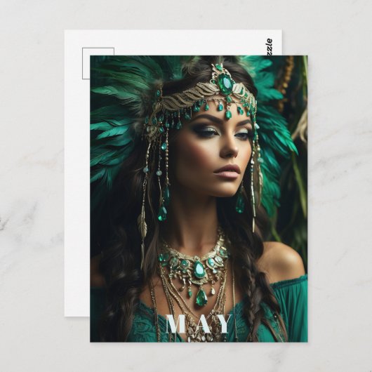 *~ GODEDDELJKE VERJAARDAG Emerald Boho AP53 Briefkaart (Voorkant / Achterkant)