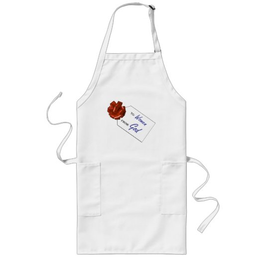 Goden cadeau aan vrouwen lang schort (Voorkant)