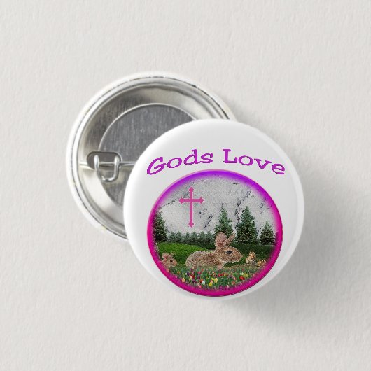 Goden Liefde Ronde Button 3,2 Cm (Voorkant /achterkant)
