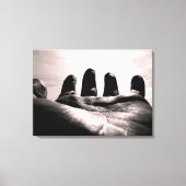 Goden reikten hand door healinglove zwart & wit canvas afdruk (Voorkant)