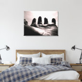 Goden reikten hand door healinglove zwart & wit canvas afdruk (Insitu (Slaapkamer))