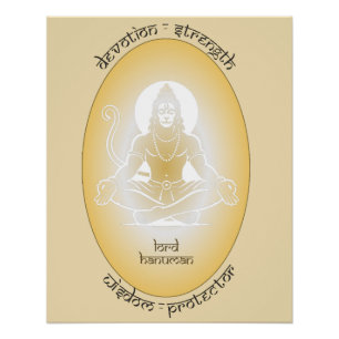 Goden van India Kunstserie - Heer Hanuman Perfect Poster