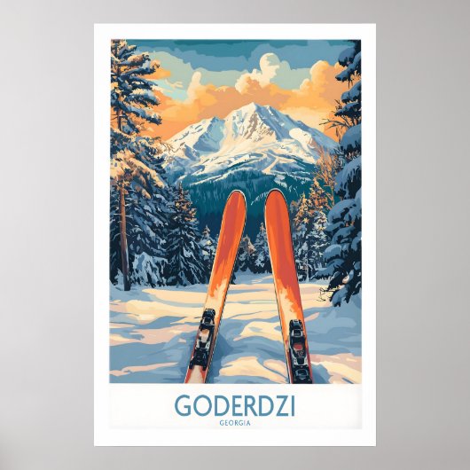 Goderdzi Ski Muur Kunst Poster Georgië 1 (Voorkant)